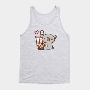 Cute Koala Bear And Bubble Tea Tank Top